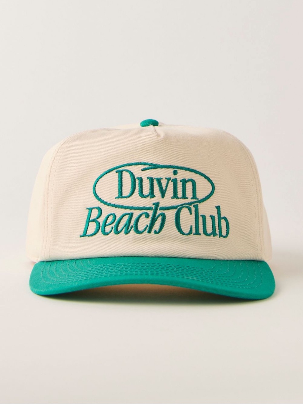Duvin Beach Club Two-Tone Cap in Cream & Teal - Free People